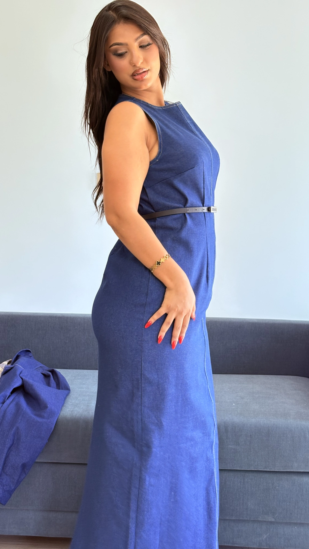 LA ROBE EN DENIM YARA - الصورة 4